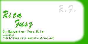 rita fusz business card